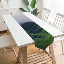 Yanfind Table Runner Images Fog Mist River Alps Grass Wallpapers Mountain Outdoors Crest Snowdon Cloudy Everyday Dining Wedding Party Holiday Home Decor