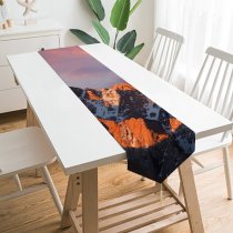 Yanfind Table Runner MacOS Sierra Mountain Peak Sunset Evening Everyday Dining Wedding Party Holiday Home Decor