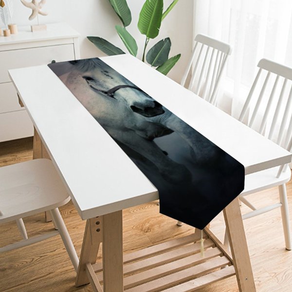 Yanfind Table Runner Black Dark Horse Running Horse Dark Everyday Dining Wedding Party Holiday Home Decor