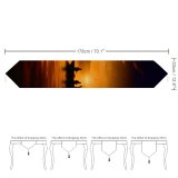 Yanfind Table Runner Sunset Boat Silhouette Dusk Everyday Dining Wedding Party Holiday Home Decor