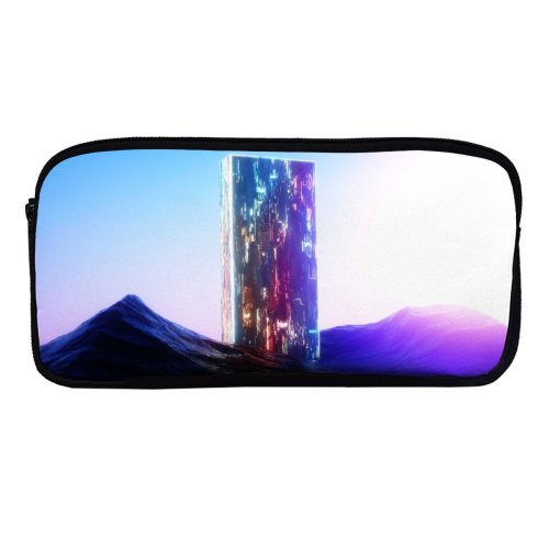 yanfind Pencil Case YHO SciFi Extraterrestrial Ocean Neon Sunlight Zipper Pens Pouch Bag for Student Office School