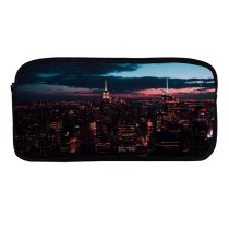 yanfind Pencil Case YHO Rockefeller Center York United States America Cityscape City Lights Night Time Cloudy Zipper Pens Pouch Bag for Student Office School