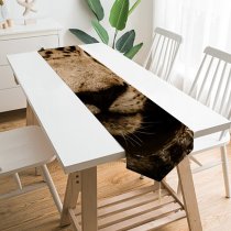 Yanfind Table Runner Black Dark Jaguar Wildcat Wild Carnivore Everyday Dining Wedding Party Holiday Home Decor