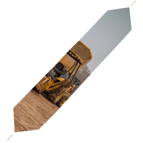Yanfind Table Runner Soil Scoop Transportation Machine Earthmover Power Vehicle Diesel Shovel Bulldozer System Truck Everyday Dining Wedding Party Holiday Home Decor