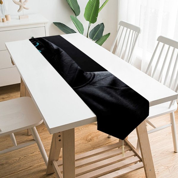 Yanfind Table Runner Black Dark Neon Dark Hoodie Light Everyday Dining Wedding Party Holiday Home Decor