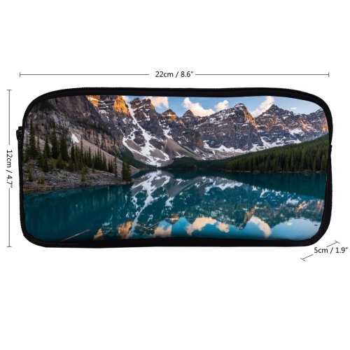 yanfind Pencil Case YHO Glen Sinclair Moraine Lake  Reflection Sunset Landscape  Peaks Snow Scenic Zipper Pens Pouch Bag for Student Office School