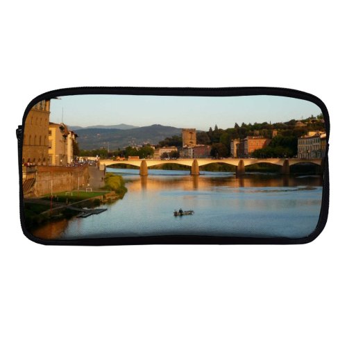 yanfind Pencil Case YHO Town Resources Waterway Watercourse  Sunset Italy Florence River Sky River Bank Zipper Pens Pouch Bag for Student Office School