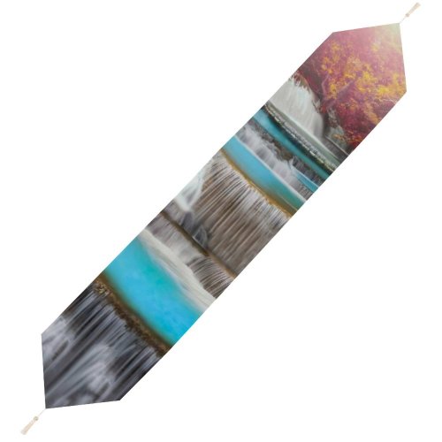 Yanfind Table Runner Anek Suwannaphoom Erawan Falls Waterfall Forest Autumn Everyday Dining Wedding Party Holiday Home Decor