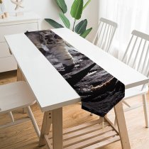Yanfind Table Runner Space Black Dark Astronaut NASA USA Moon Lunar Spacesuit Space Exploration Everyday Dining Wedding Party Holiday Home Decor
