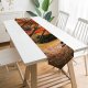 Yanfind Table Runner William Warby Maple Trees Autumn Leaves Wooden Bench Beautiful Scenery Everyday Dining Wedding Party Holiday Home Decor