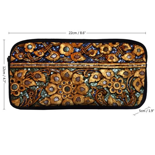 yanfind Pencil Case YHO Texture Statue Golden Metal Classical Gold Design Art Historical Shapes Ornament Buddhism Zipper Pens Pouch Bag for Student Office School