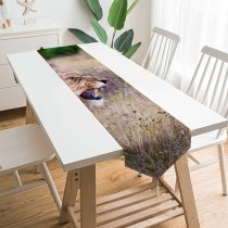 Yanfind Table Runner Simon Bardet Lion Roaring National Park Wild Everyday Dining Wedding Party Holiday Home Decor