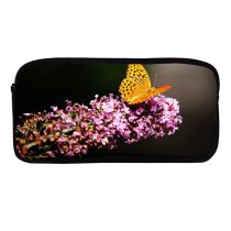 yanfind Pencil Case YHO Flowers Fritillaries Butterfly Flowers Selective Focus  Closeup Zipper Pens Pouch Bag for Student Office School