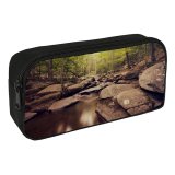 yanfind Pencil Case YHO Forest Trees Woods  Greenery Rocks Scenic Landscape Exposure Zipper Pens Pouch Bag for Student Office School