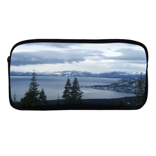 yanfind Pencil Case YHO Winter Highland Lake Atmospheric Wilderness Cloud  Sky  Landforms Vacation Tree Zipper Pens Pouch Bag for Student Office School