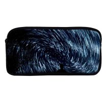 yanfind Pencil Case YHO Space  Trails Silhouette Exposure Outer Space Night Time Astronomy Zipper Pens Pouch Bag for Student Office School