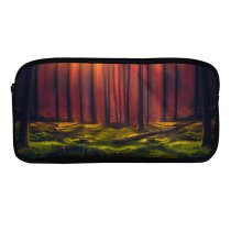 yanfind Pencil Case YHO Hmetosche  Rays Forest Grass Woods Tall Trees Sunny Zipper Pens Pouch Bag for Student Office School