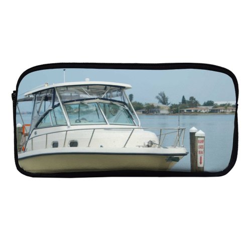 yanfind Pencil Case YHO Vehicle Boating Whaler Boat Marina Watercraft Dock Beach Land Bird Docks Speedboat Zipper Pens Pouch Bag for Student Office School