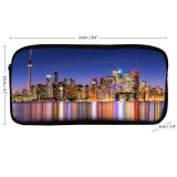 yanfind Pencil Case YHO Harrison Haines Toronto Skyscrapers  Cityscape Night Lights Waterfront Dusk Reflections Architecture Zipper Pens Pouch Bag for Student Office School