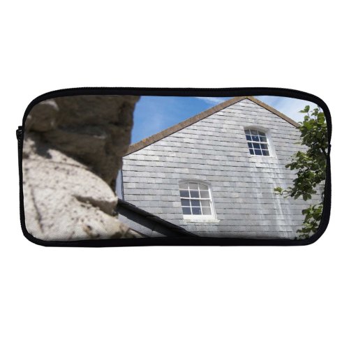 yanfind Pencil Case YHO Wall Building Roof Window Sky Cottage Sunday Tree Rock Afternoon Property Slate Zipper Pens Pouch Bag for Student Office School