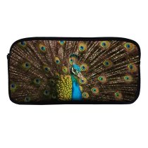 yanfind Pencil Case YHO Peafowl  Indian Peafowl  Train Zipper Pens Pouch Bag for Student Office School