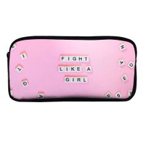 yanfind Pencil Case YHO Sincerely Media Quotes Fight Like Girl Letters Girly Popular Quotes Zipper Pens Pouch Bag for Student Office School