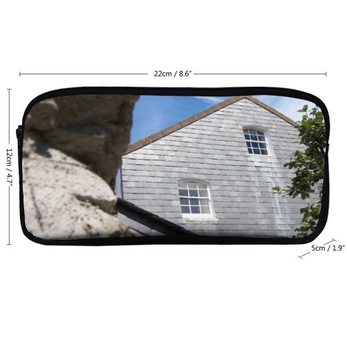 yanfind Pencil Case YHO Wall Building Roof Window Sky Cottage Sunday Tree Rock Afternoon Property Slate Zipper Pens Pouch Bag for Student Office School