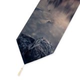 Yanfind Table Runner Grafixart Mountains Reflection Starry Sky Lake Dusk Sunset Tranquility Foggy Everyday Dining Wedding Party Holiday Home Decor