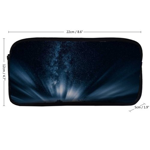 yanfind Pencil Case YHO Grafixart Black Dark Starry Sky Northern Lights Dark Night Landscape Zipper Pens Pouch Bag for Student Office School