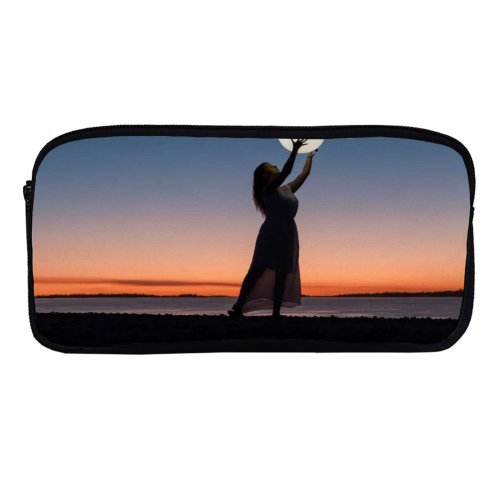 yanfind Pencil Case YHO Ruvim Girl  Beach Sunset Zipper Pens Pouch Bag for Student Office School