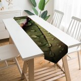 Yanfind Table Runner Wet Leaves Rainy Drops Closeup Macro Rain HDR Everyday Dining Wedding Party Holiday Home Decor