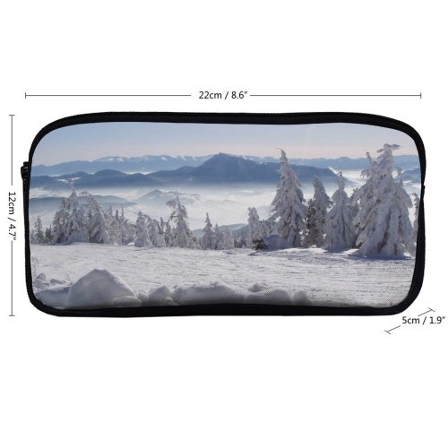 yanfind Pencil Case YHO Winter Landforms  Sky Range Ski  Mountainous Massif Snowboard Slovakia Winter Zipper Pens Pouch Bag for Student Office School
