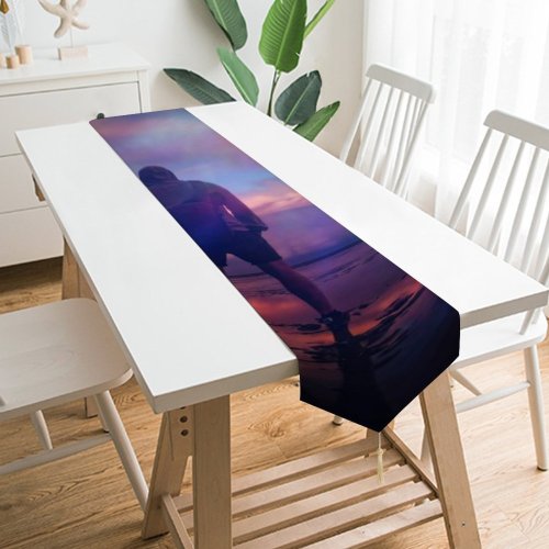 Yanfind Table Runner Zoltan Tasi Beach Planet Earth Silhouette Cloudy Sky Outdoor Dusk Sunrise Reflection Everyday Dining Wedding Party Holiday Home Decor