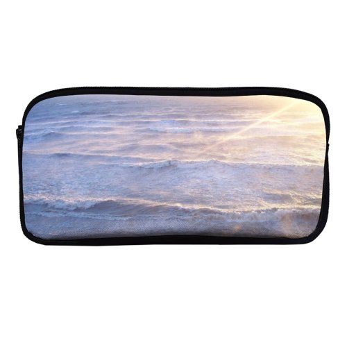 yanfind Pencil Case YHO Winter Horizon Coast Cloud Shore Landscape Sea Sky Ocean Stormy Windy Zipper Pens Pouch Bag for Student Office School
