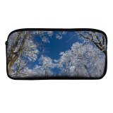 yanfind Pencil Case YHO Winter Frozen Snowy Sky Swiss Winter Heights Branches Woody Below Sky Zipper Pens Pouch Bag for Student Office School