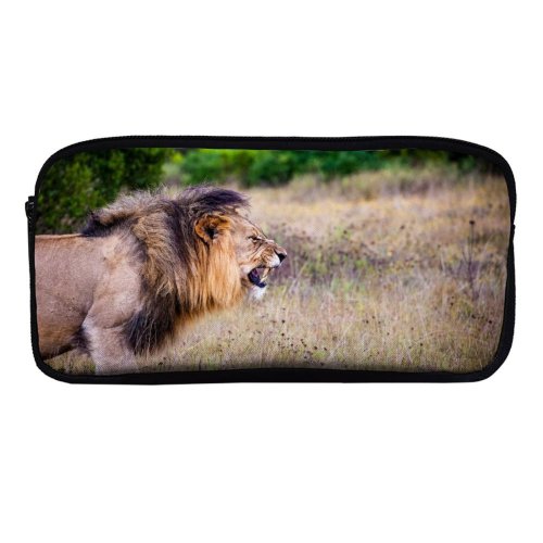 yanfind Pencil Case YHO Simon Bardet Lion Roaring National Park Wild Zipper Pens Pouch Bag for Student Office School