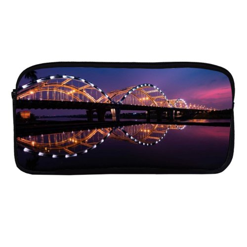yanfind Pencil Case YHO Quang Anh Ta   City Lights Night Reflection Arch  Hàn Zipper Pens Pouch Bag for Student Office School