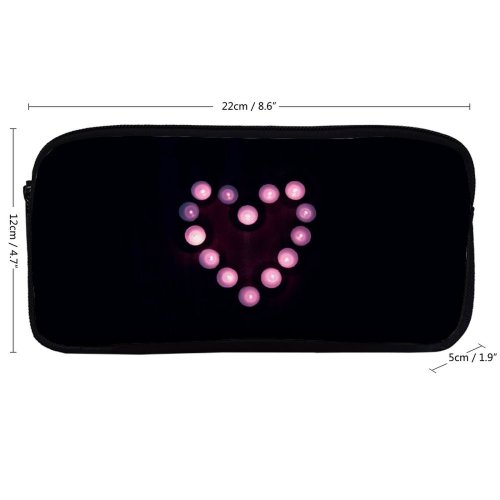 yanfind Pencil Case YHO Sharon McCutcheon Black Dark Love Love Heart Candle Lights Heart Tea Light Zipper Pens Pouch Bag for Student Office School