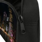 yanfind Pencil Case YHO Hong Kong City Cityscape Architecture Skyscrapers Nightlife Ferris Wheel Lights River Reflection Zipper Pens Pouch Bag for Student Office School