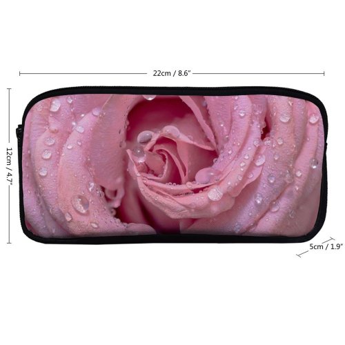 yanfind Pencil Case YHO Flowers Rose Droplets Closeup Bloom Baby Zipper Pens Pouch Bag for Student Office School