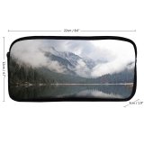 yanfind Pencil Case YHO Winter Highland Freeze Lake Atmospheric Sound Cloudiness Wilderness Mirror  Sky Reflection Zipper Pens Pouch Bag for Student Office School