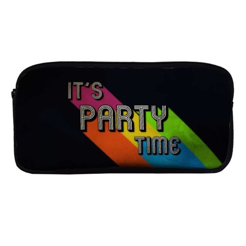 yanfind Pencil Case YHO Rafael Fernandez Black Dark Quotes Its Party Time Minimal Colorful Zipper Pens Pouch Bag for Student Office School