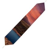Yanfind Table Runner Hmetosche Lake Sunset Mountains Landscape Birds Purple Sky Evening Dawn Scenic Everyday Dining Wedding Party Holiday Home Decor