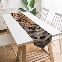 Yanfind Table Runner Tambako Jaguar Leopard Wild Closeup Face Big Cat Carnivore Predator Portrait Everyday Dining Wedding Party Holiday Home Decor