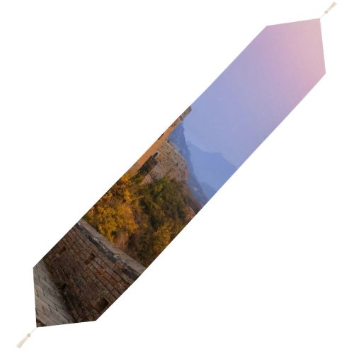 Yanfind Table Runner Great Wall China Jinshanling Sunrise Everyday Dining Wedding Party Holiday Home Decor