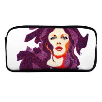 yanfind Pencil Case YHO Texture Fashion Curly Colorful Design Magenta Beatiful Portrait Graphics Girl Art Fictional Zipper Pens Pouch Bag for Student Office School