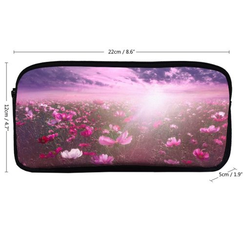 yanfind Pencil Case YHO Flowers Flower Cosmos Sunrise Garden Sky Clouds Zipper Pens Pouch Bag for Student Office School