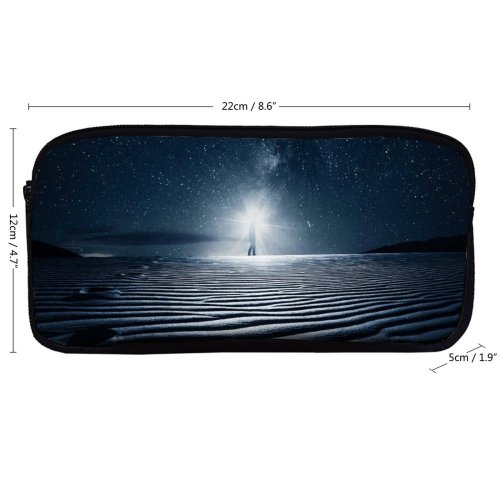 yanfind Pencil Case YHO Night Starry Sky Light Desert Sand Dunes Zipper Pens Pouch Bag for Student Office School