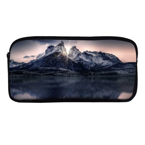 yanfind Pencil Case YHO Grafixart  Sunlight Lake Reflection Morning Sunrise Zipper Pens Pouch Bag for Student Office School
