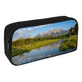 yanfind Pencil Case YHO Robert Bynum Teton Range Rocky Mountains Wyoming USA Mirror Lake Reflection Beaver Zipper Pens Pouch Bag for Student Office School